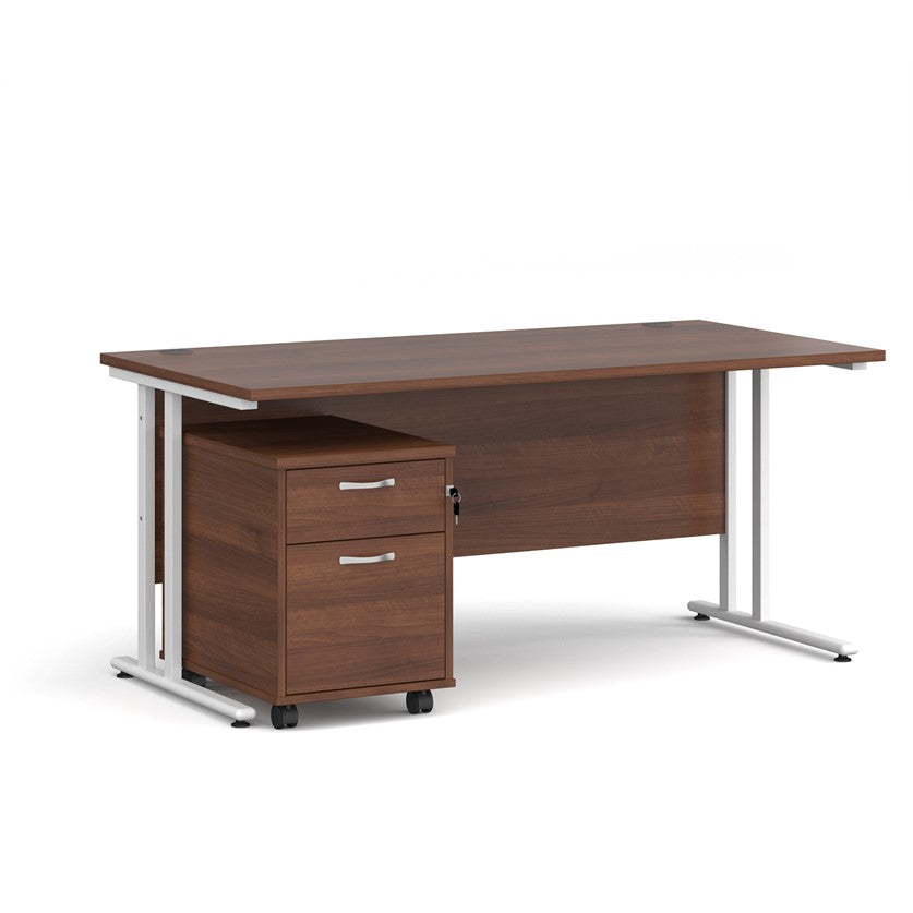 Maestro 25 Desk with 2 Drawer Pedestal | Chilli Seating