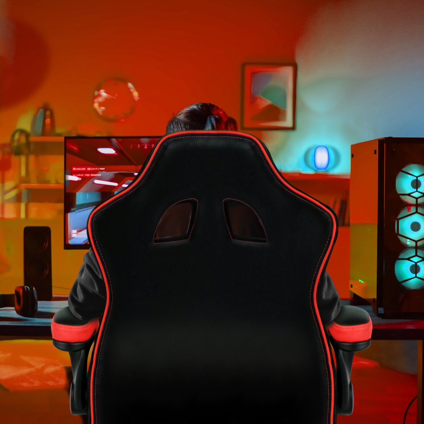Predator - Ergonomic Gaming Chair with Folding Arms and Lumbar Support