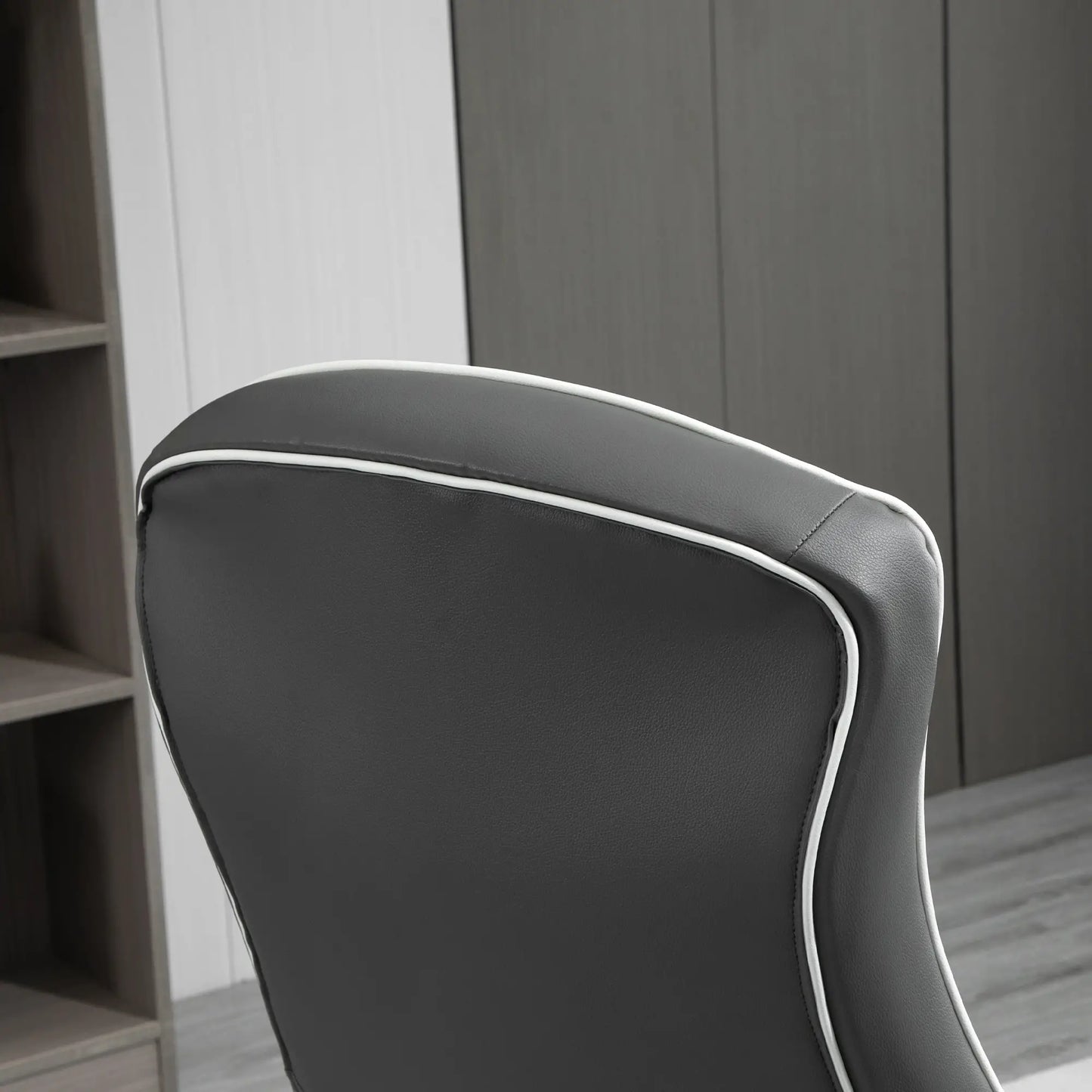 Gaming Chair Ergonomic Computer Chair with Adjustable Height, Grey back view