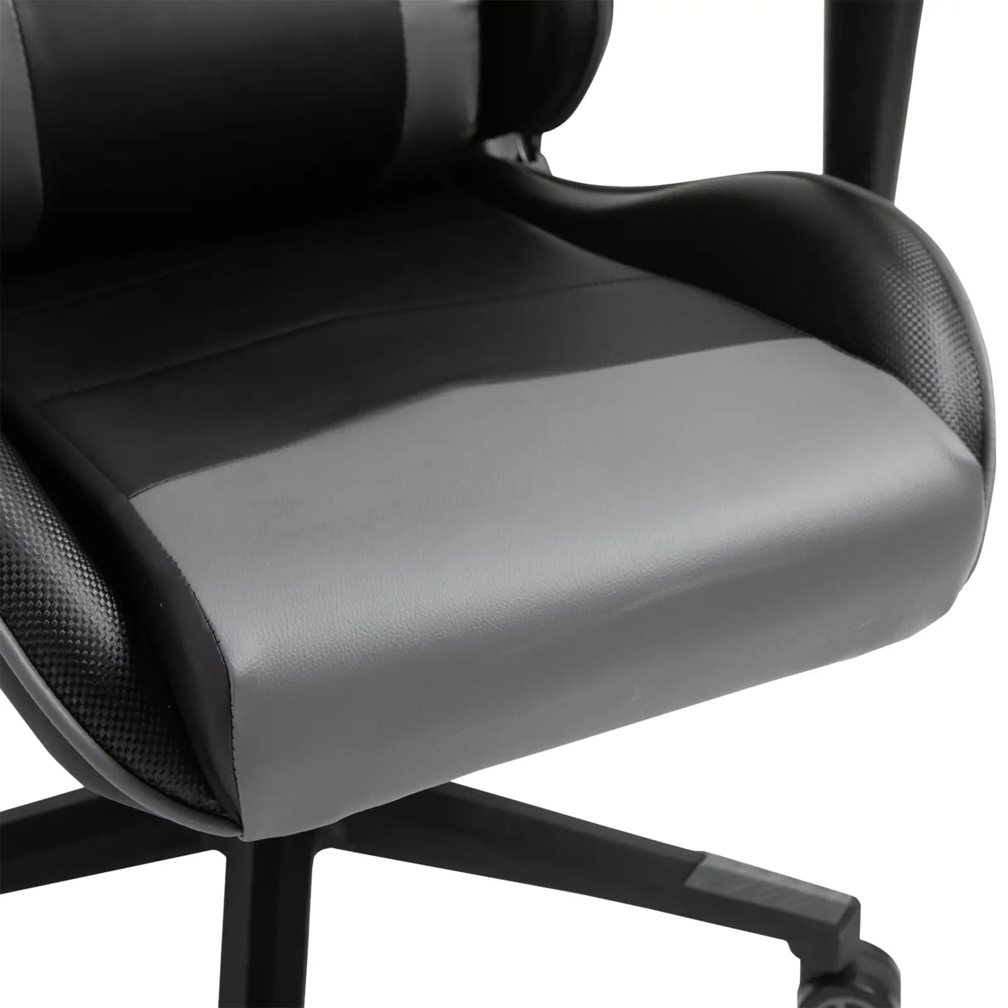 Gaming Chair, Racing Chair, Head Pillow and Lumbar Support, Black - seat detail