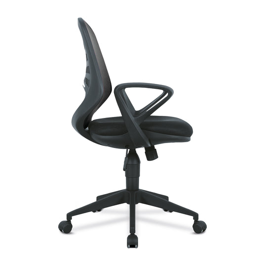 Black office chair on a white background