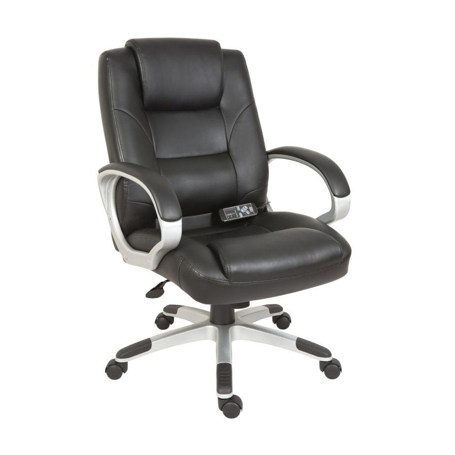 Lumbar Massage Executive Office Chair in black with remote.