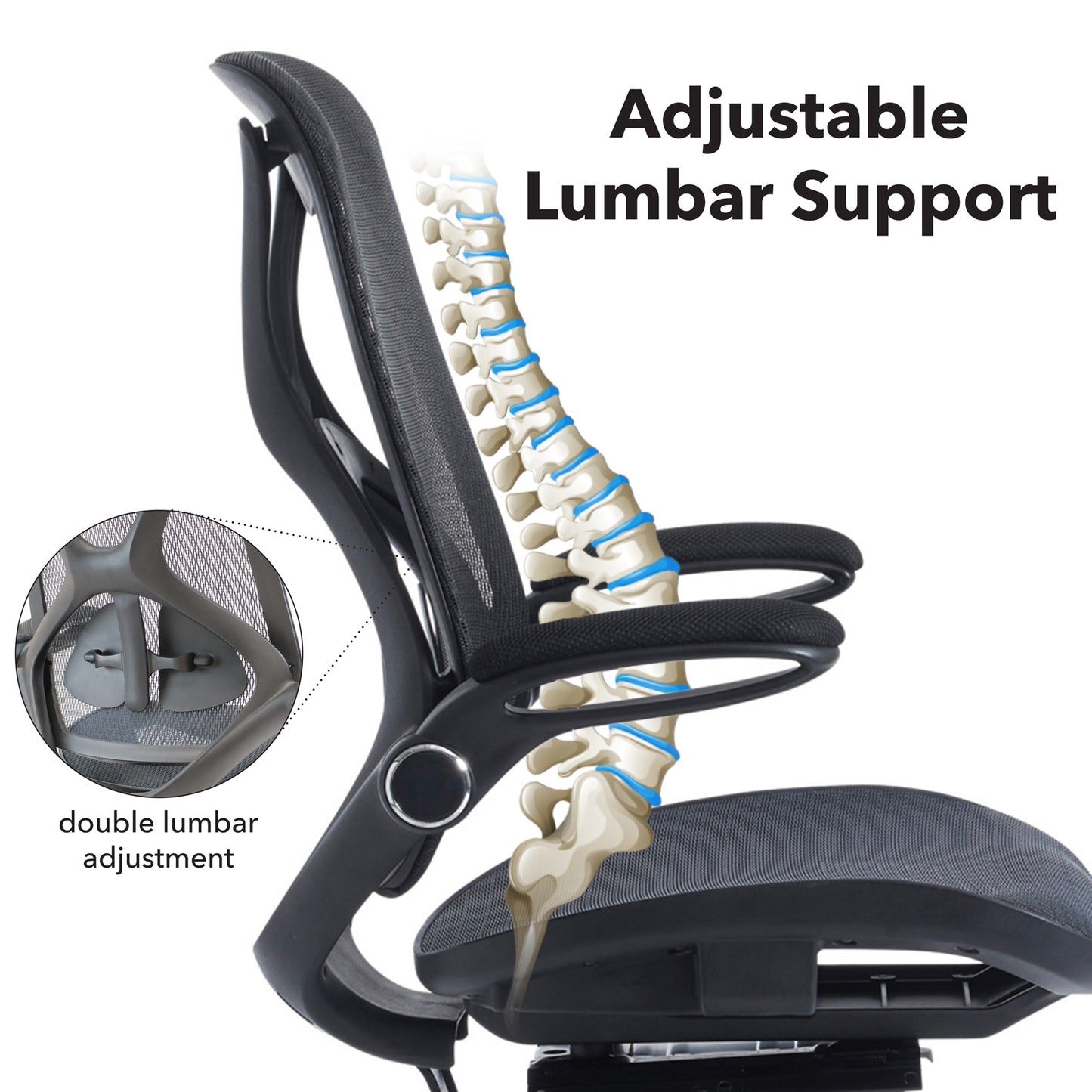 Napier High Mesh Back Operator Chair lumbar support