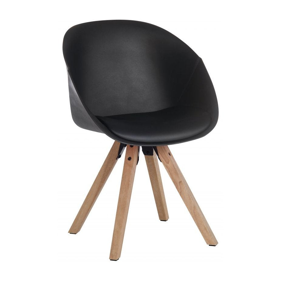 Pyramid Padded Tub Chair (Sold in Pairs) in black.