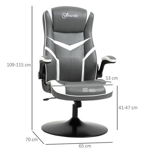 Gaming Chair Ergonomic Computer Chair with Adjustable Height, Grey