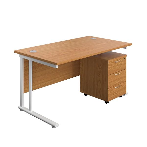 Office desk with a pedestal unit, from the office furniture range