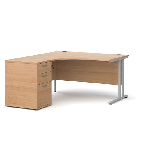 Maestro 25 left hand desk with pedestal