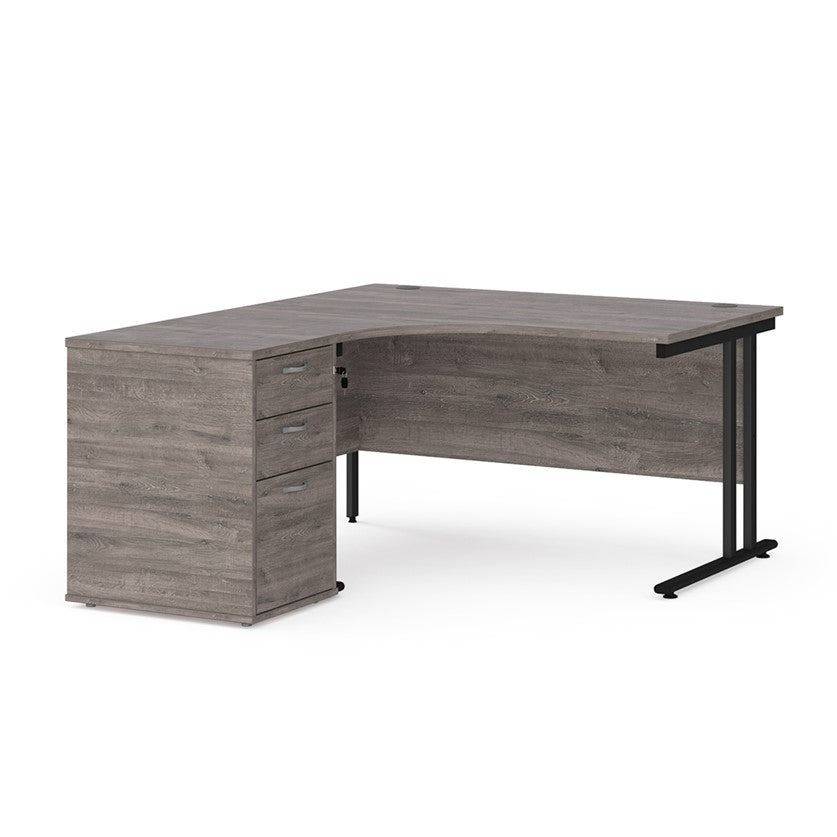 Maestro 25 left hand desk with pedestal