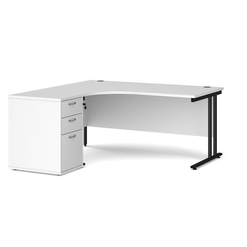 Maestro 25 left hand desk with pedestal