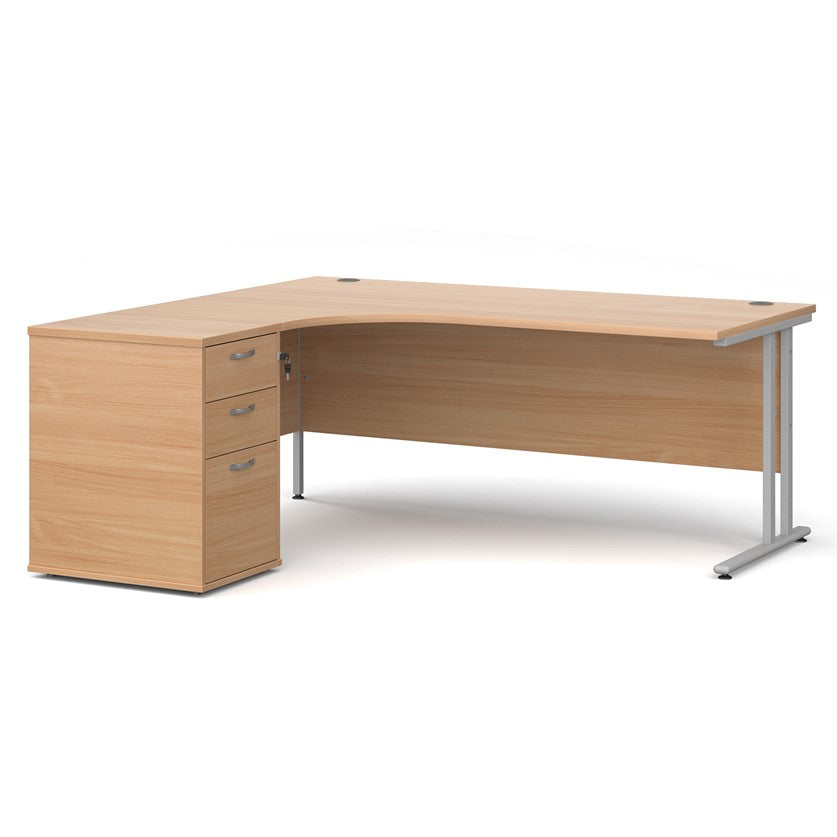 Maestro 25 left hand desk with pedestal