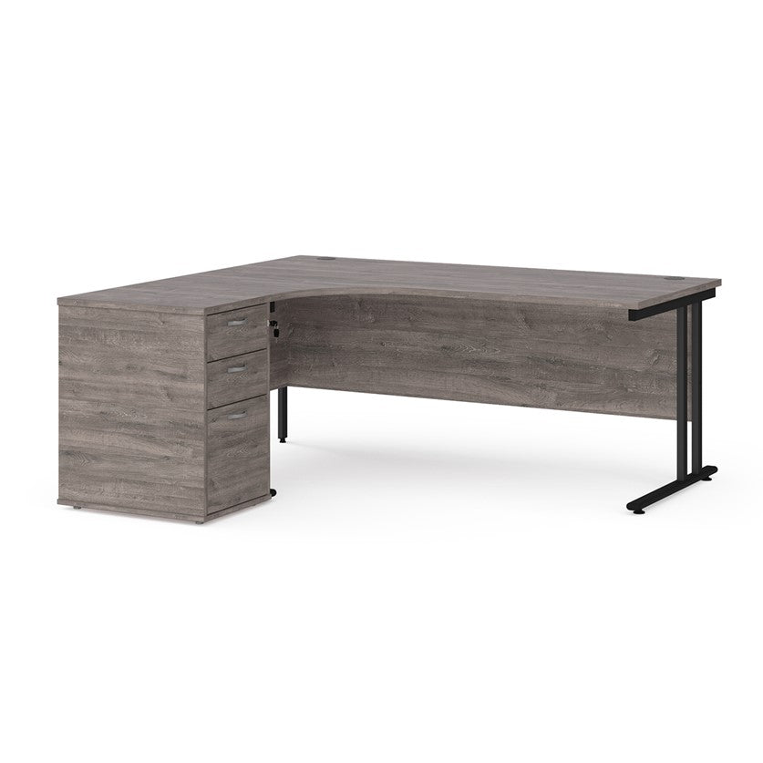 Maestro 25 left hand desk with pedestal