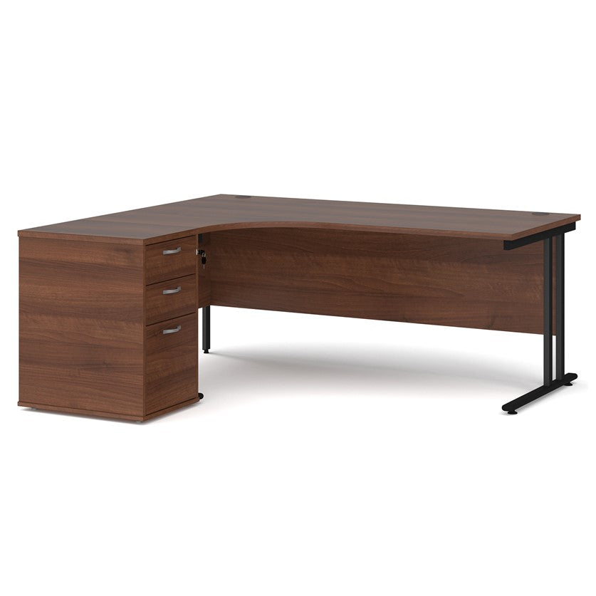 Maestro 25 left hand desk with pedestal