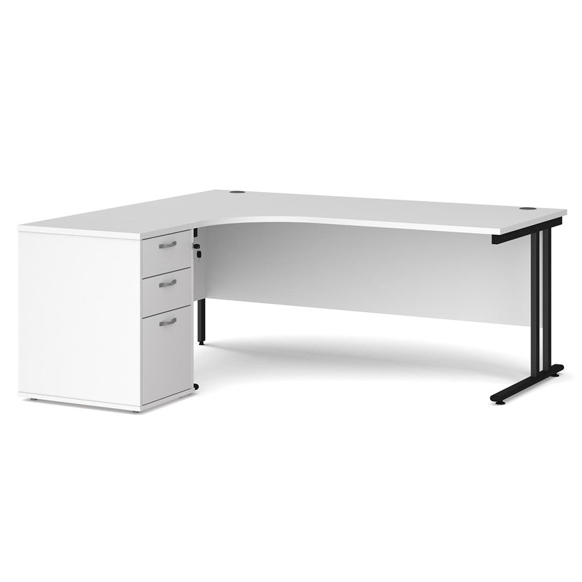 Maestro 25 left hand desk with pedestal