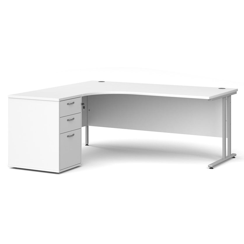 Maestro 25 left hand desk with pedestal