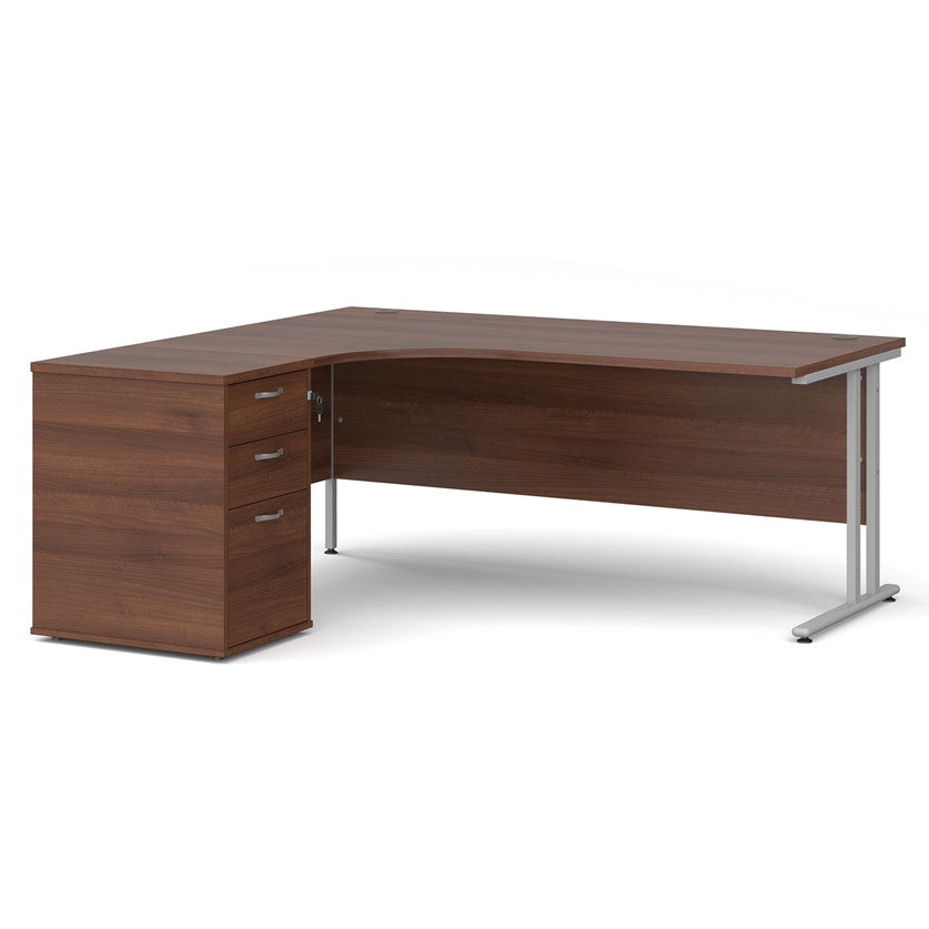Maestro 25 left hand desk with pedestal