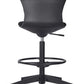 Kurv Draughtsman Chair, Black Fabric, Height Adjustable with Footring, Office Task Chair with Glides. One Piece seat and Back