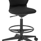 Kurv Draughtsman Chair, Black Fabric, Height Adjustable with Footring, Office Task Chair with Glides. One Piece seat and Back