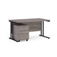 A Grey finish desk with a 2 drawer pedestal bundle on a white background23