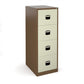 Anti-tilt filing cabinets in cream and brown. 