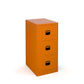 Anti-tilt filing cabinets in orange. 