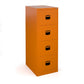 Anti-tilt filing cabinets in orange.