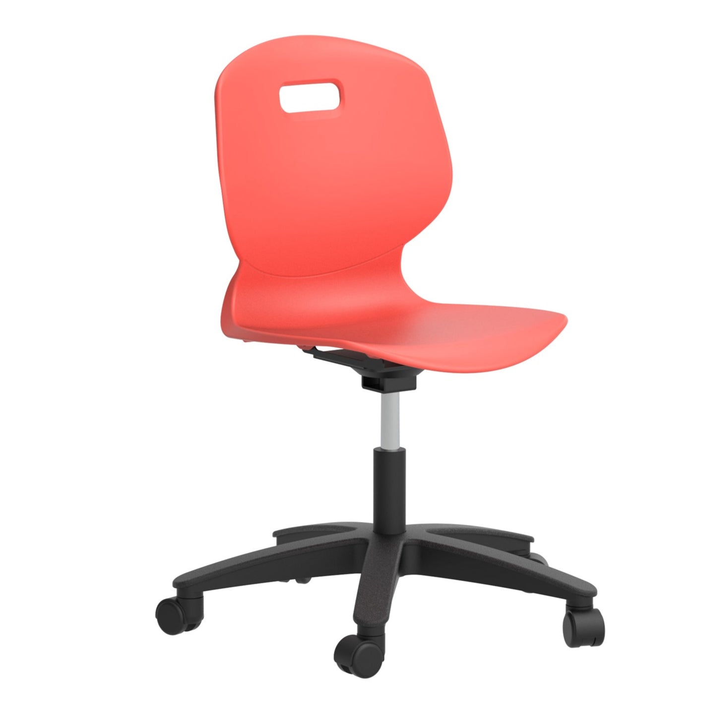 Arc Swivel Chair in orange.