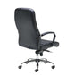 Black office chair with chrome base on a white background