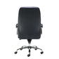 Black office chair with chrome base on a white background