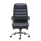 Black office chair with chrome base on a white background