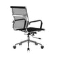Black office chair with mesh backrest on a white background