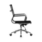 Black office chair with chrome frame on a white background