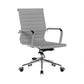 Gray office chair with a ribbed backrest on a white background