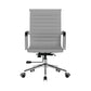 Gray office chair with a ribbed backrest on a white background