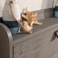 Decorative items on a wooden surface with a rustic theme