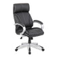Cloud - High Back Leather Manager Chair with Satin Silver Finish to Armrests