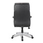 Cloud - High Back Leather Manager Chair with Satin Silver Finish to Armrests