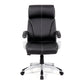 Cloud - High Back Leather Manager Chair with Satin Silver Finish to Armrests
