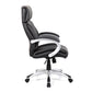 Cloud - High Back Leather Manager Chair with Satin Silver Finish to Armrests