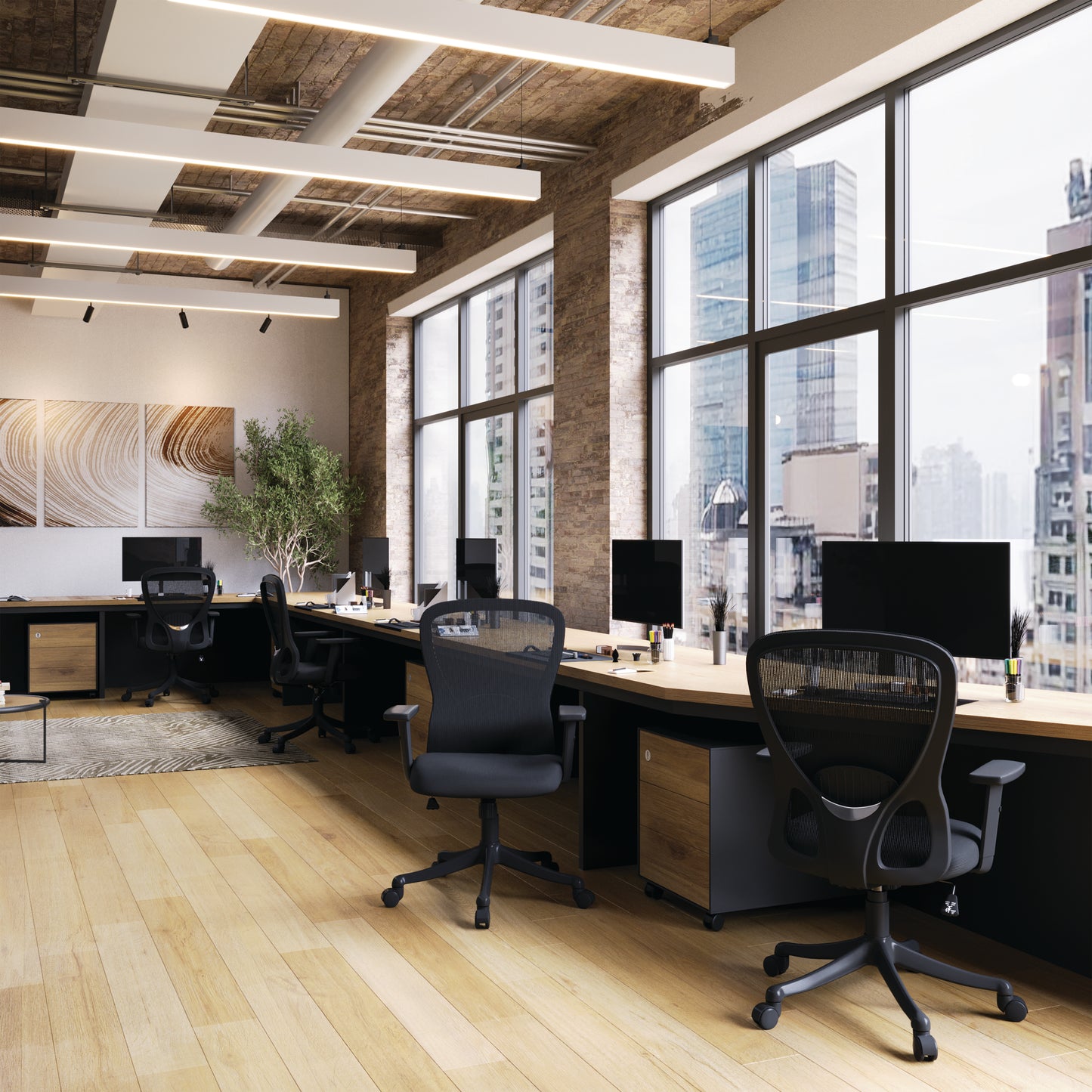 High Back Mesh Chair with Height Adjustable Arms, Adjustable Lumbar Support & Tilt and Lock Function