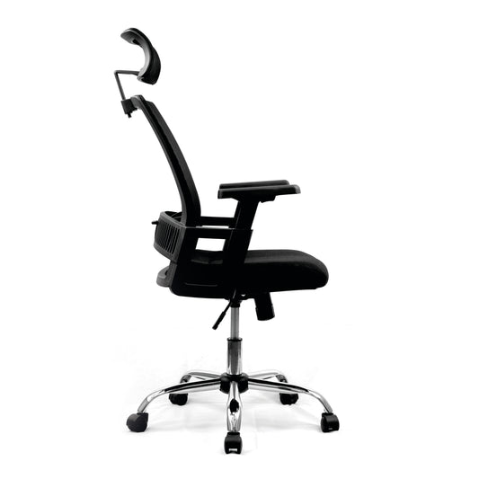 Alpha - High Back Mesh Chair with Adjustable Headrest and Sleek Chrome Base