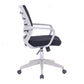 Designer Mesh Armchair with White Frame and Detailed Back Panelling - Black
