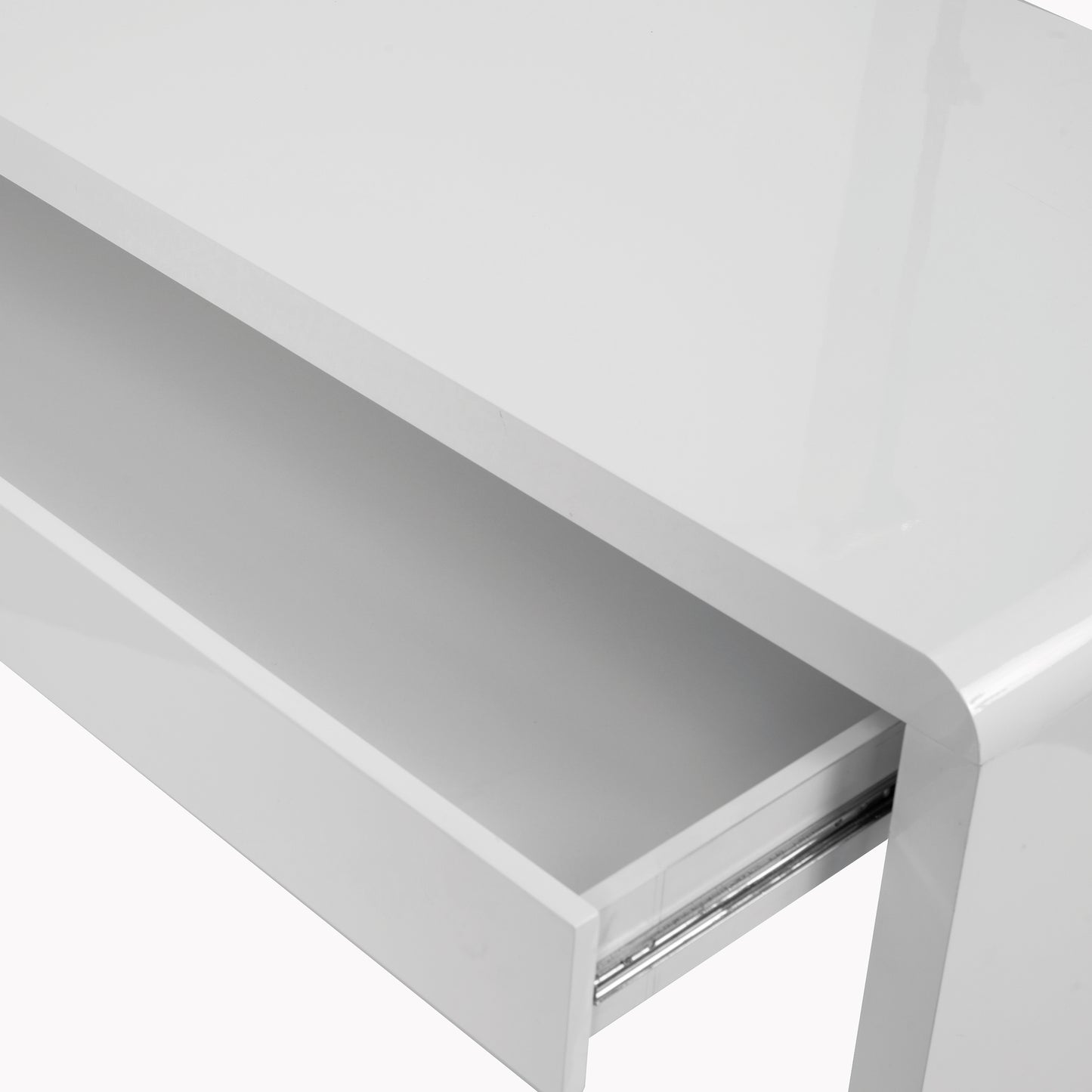 Nordic - Compact and Curvaceous High Gloss Workstation with Spacious Drawer