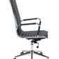 Black office chair with chrome base on a white background