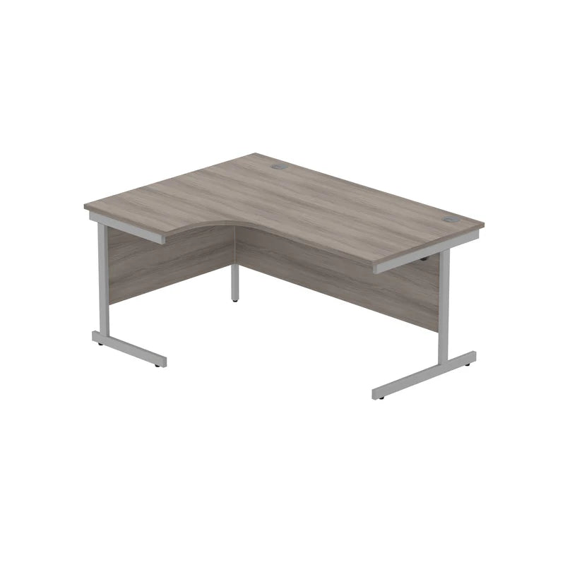Core Left Hand Corner Desk with Steel Single Upright Cantilever Frame