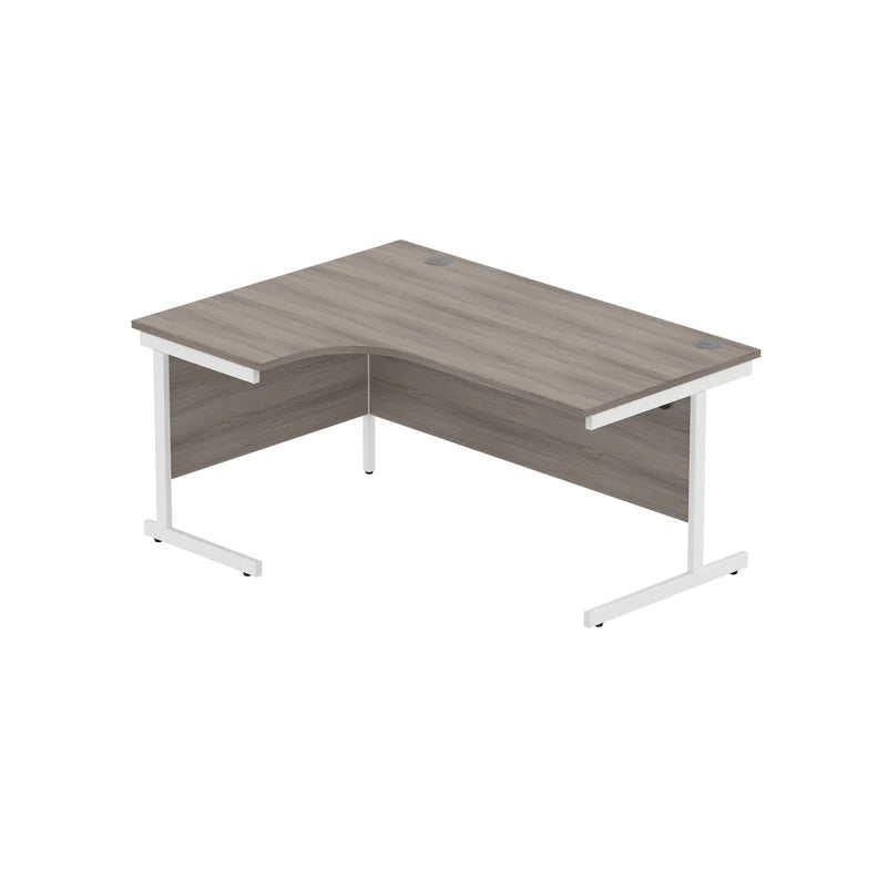 Core Left Hand Corner Desk with Steel Single Upright Cantilever Frame