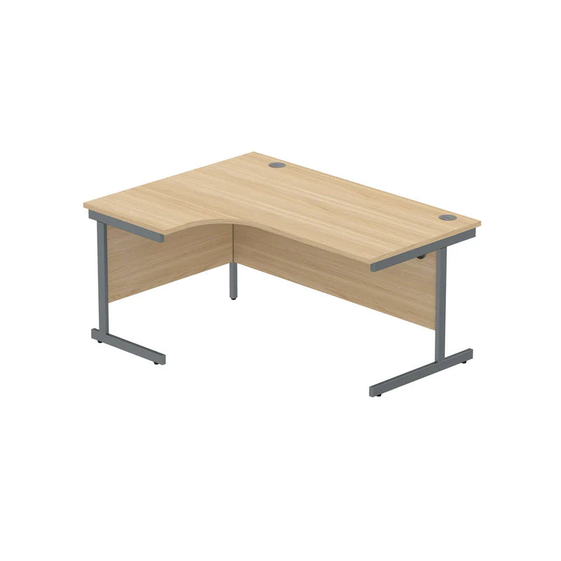 Core Left Hand Corner Desk with Steel Single Upright Cantilever Frame