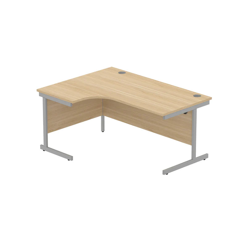 Core Left Hand Corner Desk with Steel Single Upright Cantilever Frame