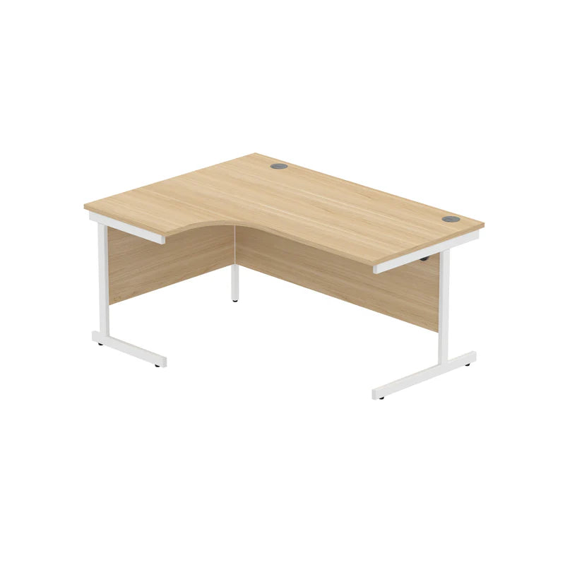 Core Left Hand Corner Desk with Steel Single Upright Cantilever Frame