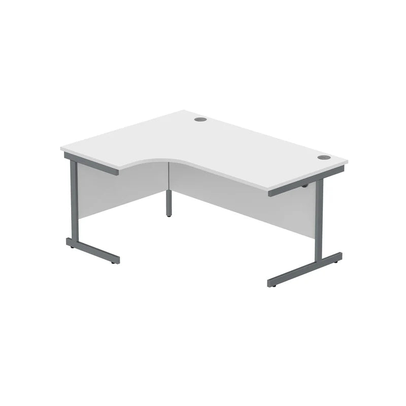 Core Left Hand Corner Desk with Steel Single Upright Cantilever Frame