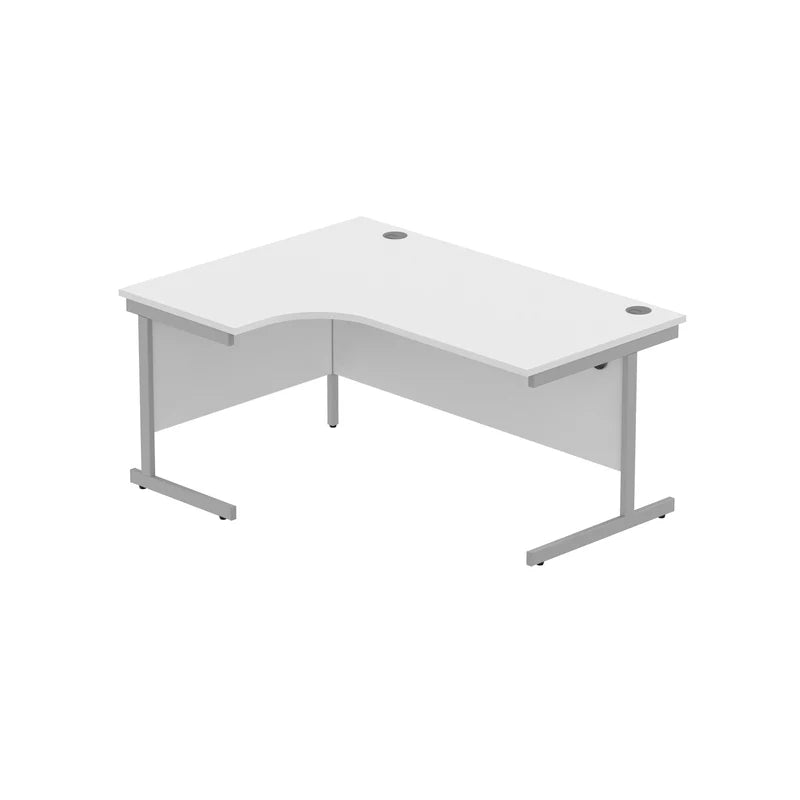 Core Left Hand Corner Desk with Steel Single Upright Cantilever Frame